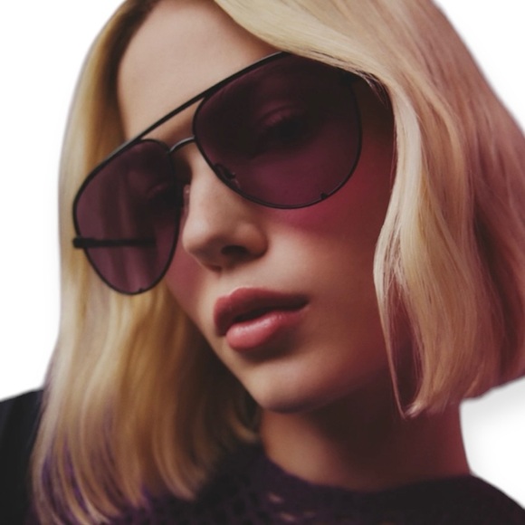 QUAY High Key Sunglasses Black Frame Black Amethyst Lens Aviator Extra Large NWT - Picture 2 of 14